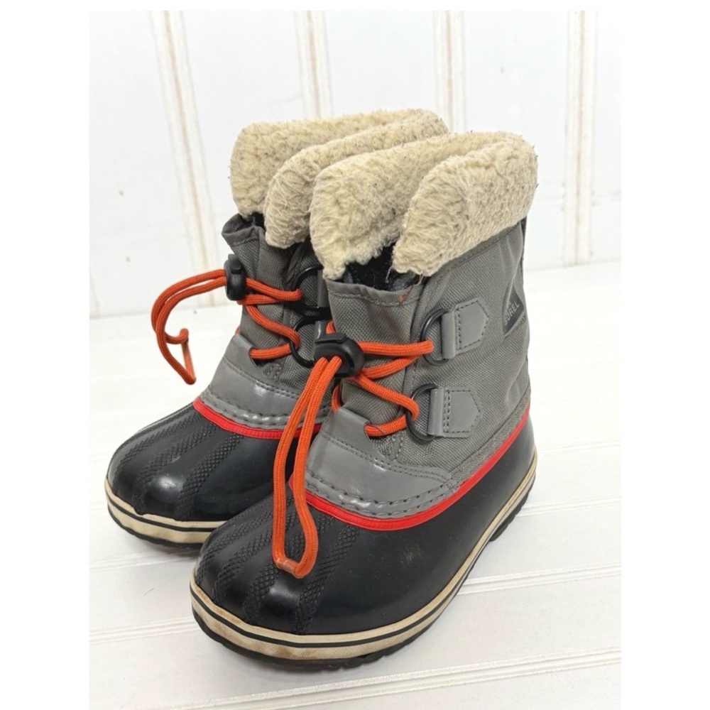 Kids Sorel Waterproof Winter Snow Boots Fleece Lined Laces Size 11 Toddler